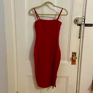 Red Bodycon Midi Dress
